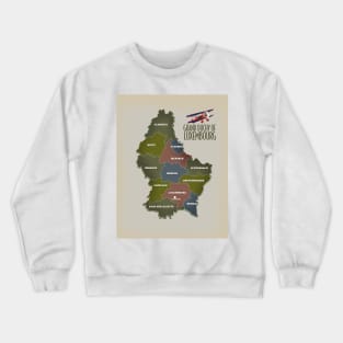 Grand Duchy of Luxembourg map, Crewneck Sweatshirt